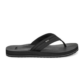 Sanuk Ziggy Water Friendly Men's Flip Flops Black | Canada 188UZG